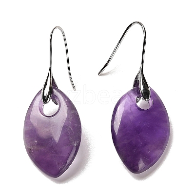 Natural & Synthetic Mixed Stone Horse Eye Dangle Earrings EJEW-I315-01P-1