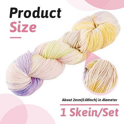 1 Skein 80% Wool 20% Acrylic Fiber Rainbow Segment Dyed Yarn OCOR-TA0003-02E-1