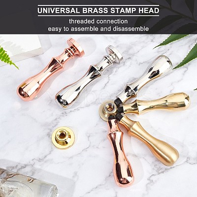 Brass Wax Seal Stamp Handle AJEW-K027-02S-1