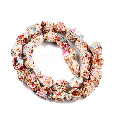 Spray Painted Resin Beads Strands RESI-N041-01A-1