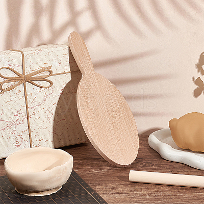 Handmade Wooden Clay Cup Paddle WOOD-WH0029-114-1