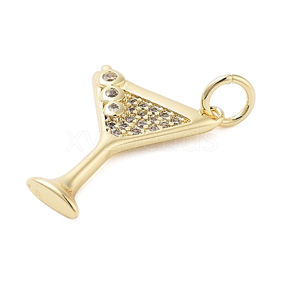 Rack Plating Brass Micro Pave Cubic Zirconia Pendants KK-NH0003-02G-1