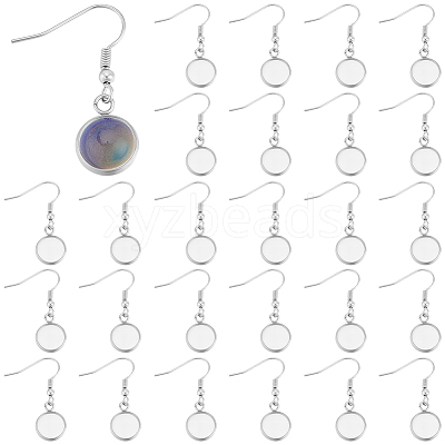 60Pcs 304 Stainless Steel Earring Hooks STAS-BBC0009-93B-1