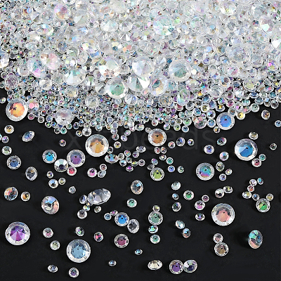 6300Pcs Acrylic Rhinestone Pointed Back Cabochons GACR-SP0001-03B-1