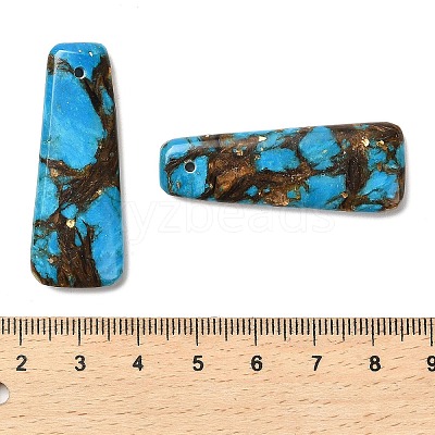 Assembled Bronzite and Synthetic Turquoise Pendants G-R437-05-1