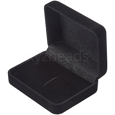 2Pcs Rectangle Flocking Plastic Boxes CON-BBC0001-24-1