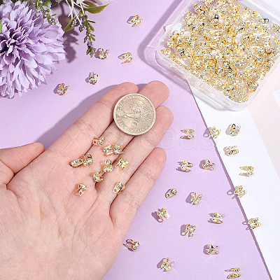 150Pcs Brass Bead Tips KK-BBC0027-85A-1