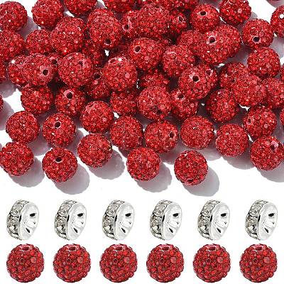 100Pcs Pave Disco Ball Beads RB-YW0001-30C-1