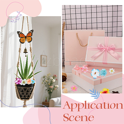 200Pcs 4 Styles Cloth Artificial FLower AJEW-SP0003-68-1