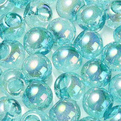 UV Plating Rainbow Iridescent Acrylic Beads OACR-G012-06A-1