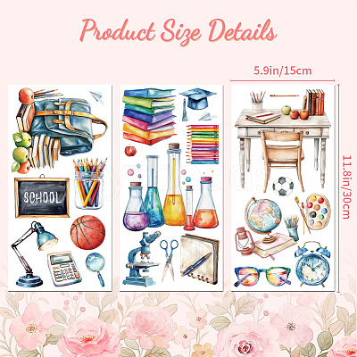 3 Sheets 3 Styles PVC Waterproof Decorative Stickers DIY-WH0404-563-1