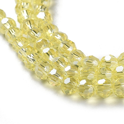 Electroplate Glass Bead Strands X-EGLA-R015-4mm-26-1