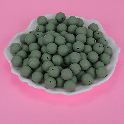 Round Silicone Focal Beads SI-JX0046A-104-1