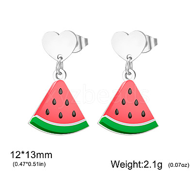 304 Stainless Steel Stud Dangle Earrings WG2FA29-09-1