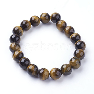 Natural Tiger Eye Beads Strands G-C076-10mm-1B-1