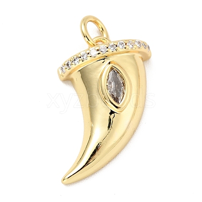Brass Micro Pave Cubic Zirconia Pendants KK-E015-29G-1