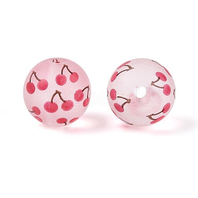 Transparent Frosted Acrylic Beads FACR-T008-03D-1
