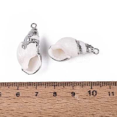 Electroplate Natural Sea Shell Pendants SSHEL-Q100-01P-1