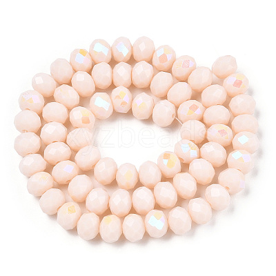 Electroplate Opaque Solid Color Glass Beads Strands EGLA-A034-P4mm-L20-1
