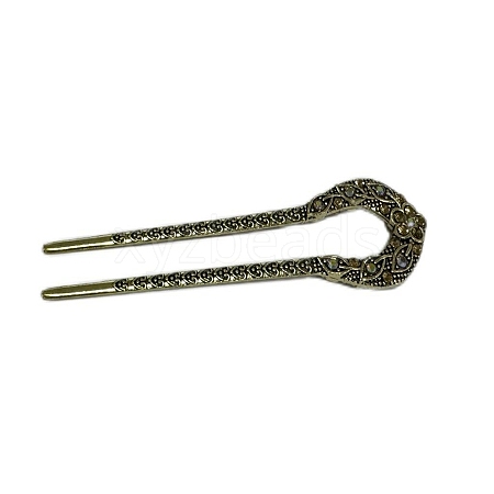 Alloy Rhinestone Vintage Hair Forks PW-WGA1114-04-1