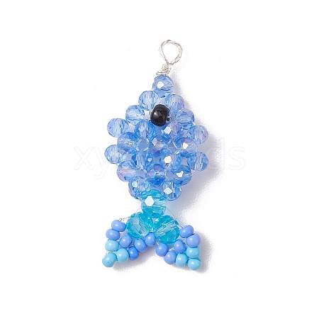 Faceted Glass Pendants PALLOY-MZ00661-04-1