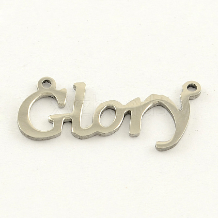 Tarnish Resistant Fashionable Stainless Steel Word Charms STAS-R059-20-1