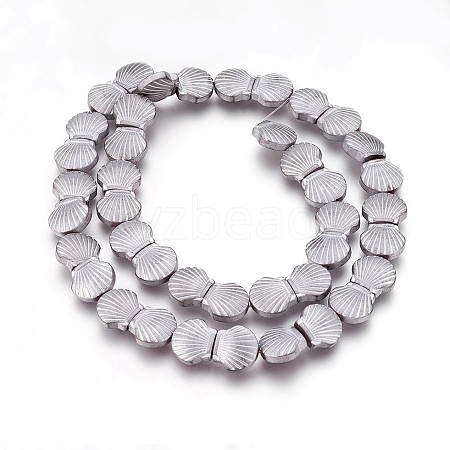 Electroplated Non-magnetic Synthetic Hematite Beads Strands G-P392-T01-1