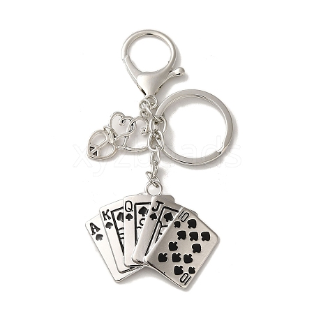 Alloy Playing Card Keychains KEYC-A013-01A-01-1