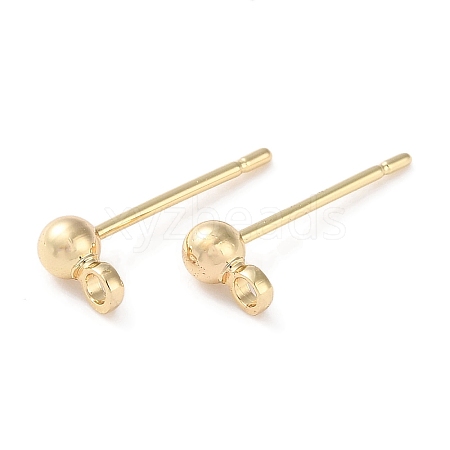 Rack Plating Brass Stud Earring Settings KK-F090-16LG-01-1