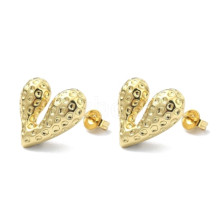 Rack Plating Brass Heart Stud Earrings for Valentine's Day EJEW-Q780-13G-1
