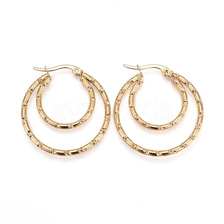 304 Stainless Steel Hoop Earrings EJEW-F188-12G-1