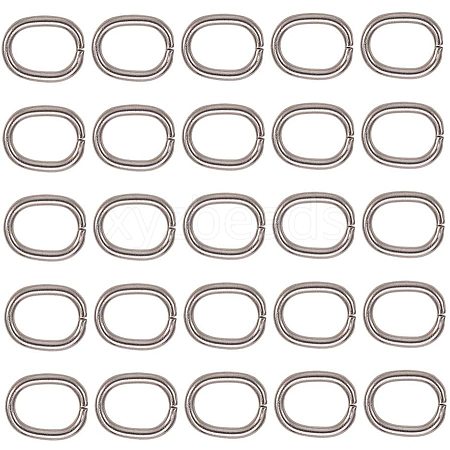 201 Stainless Steel Open Jump Rings Oval Jump Rings STAS-PH0005-08-1