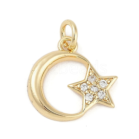 Rack Plating Brass Micro Pave Cubic Zirconia Pendants KK-H509-02G-01-1