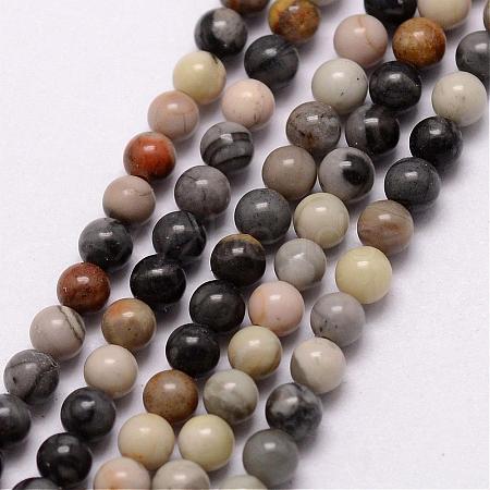 Natural Polychrome Jasper/Picasso Stone/Picasso Jasper Bead Strands G-K146-71-3mm-1