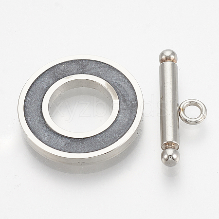 201 Stainless Steel Toggle Clasps LS-STAS-T037-06A-1