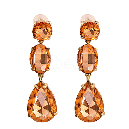 Sparkling Waterdrop Shaped Colorful Rhinestone Earrings for Women - Fashionable and Unique ST8979528-1