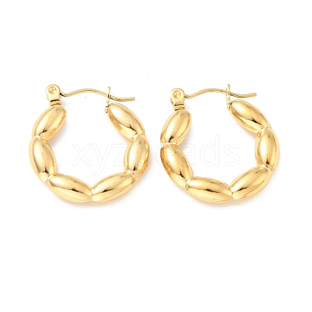 Ion Plating(IP) 304 Stainless Steel Oval Wrap Hoop Earrings for Women EJEW-A076-04G-1