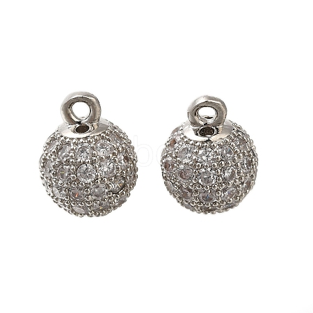 Rack Plating Brass Micro Pave Cubic Zirconia Charms KK-F883-07P-02-1