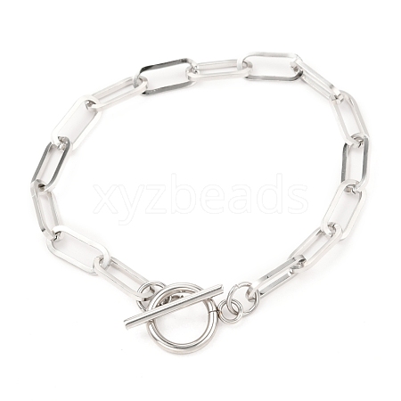 Tarnish Resistant Unisex 304 Stainless Steel Paperclip Chain Bracelets BJEW-H541-03A-P-1