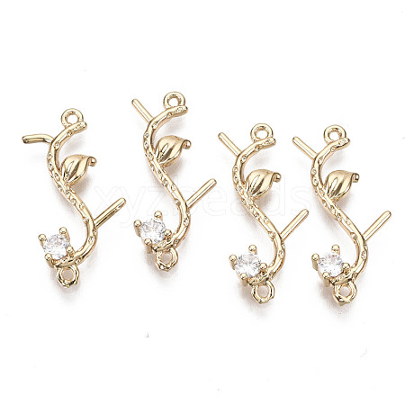 Brass Micro Pave Cubic Zirconia Links Connectors KK-R111-037-1