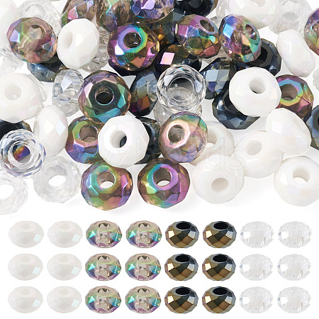 60Pcs 4 Colors Acrylic European Beads SACR-TA0001-80-1