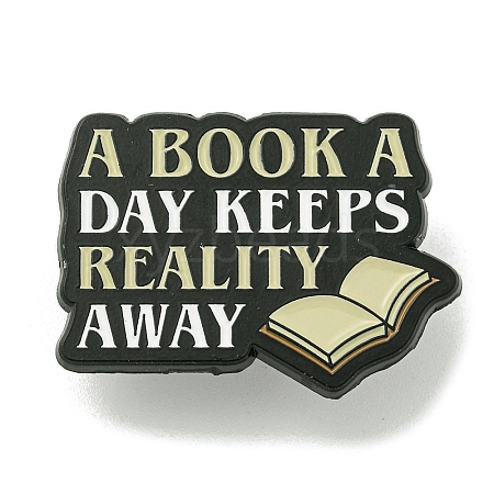 A Book A Day Keeps Reality Away Zinc Alloy Brooches JEWB-A023-01C-1