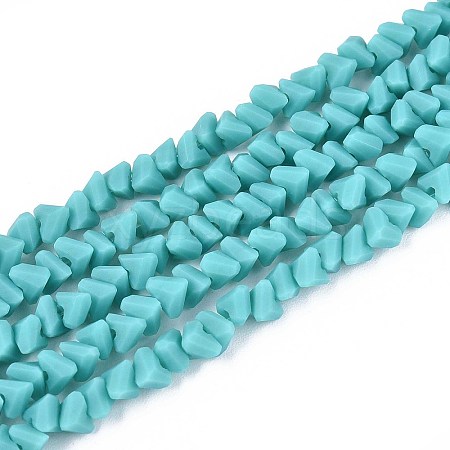 Frosted Opaque Glass Beads Strands GLAA-N017-4mm-19-1