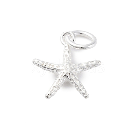 925 Sterling Silver Starfish Charms STER-S010-02A-S-1