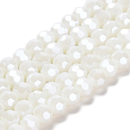 Electroplate Opaque Glass Beads Strands EGLA-A035-P8mm-A01-1