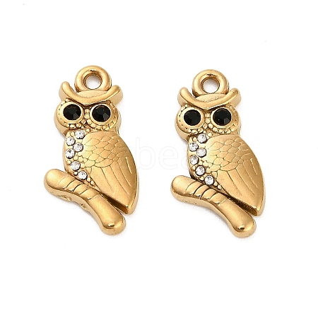304 Stainless Steel Rhinestone Pendant STAS-U047-01G-02-1