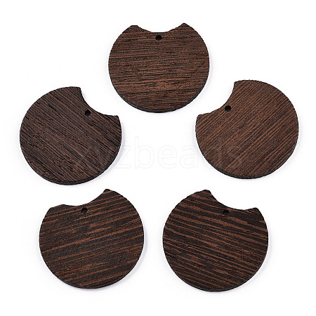 Natural Wenge Wood Pendants WOOD-T023-77-1