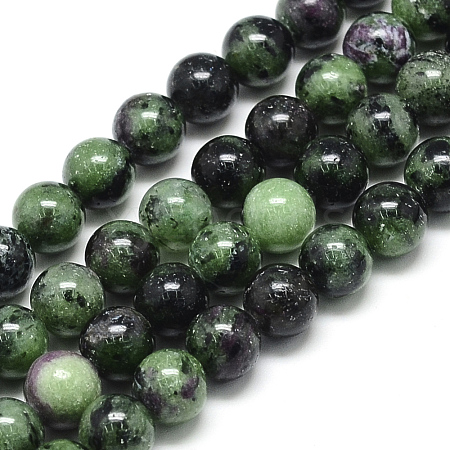 Natural Ruby in Zoisite Beads Strands G-S150-04-8mm-1