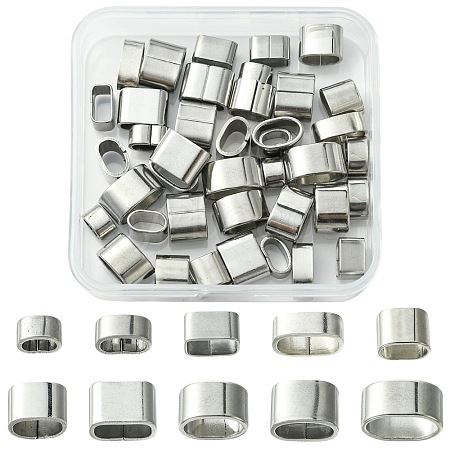 40Pcs 10 Styles 201/304 Stainless Steel Slide Charm STAS-CJ0003-16-1