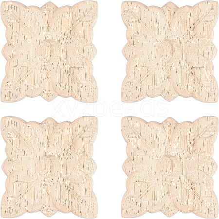 Olycraft Rubber Wood Carved Onlay Applique Craft AJEW-OC0001-46-1